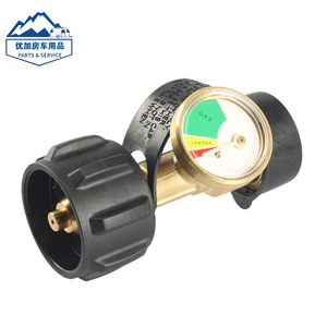 Régulateur de propane avec manomètre, connecteur QCC1 pour bouteille de gaz de caravane, adaptateur en cuivre, corps en plastique - Product Image 4