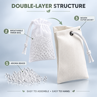 Désodorisant de voiture en sachet parfumé, perles aromatiques suspendues, tissu tissé double couche, logo personnalisé, OEM ODM, pour armoire, placard, chambre