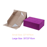 Vente en gros de tissu velours de qualité supérieure une pièce boîte cadeau magnétique rigide pliable de différentes couleurs boîte de logo d'estampage personnalisée pour la promotion