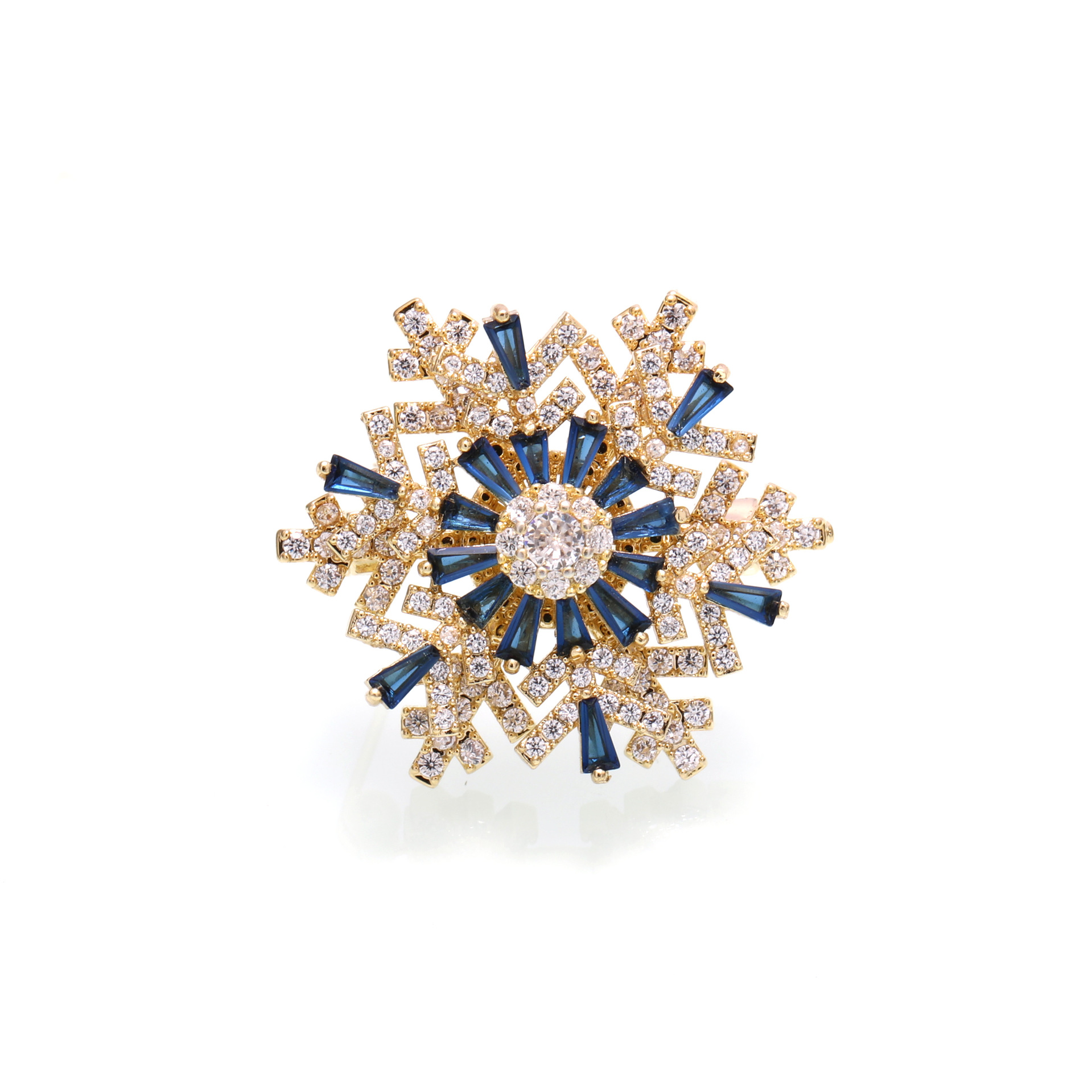 Broche azul tesoro dorado