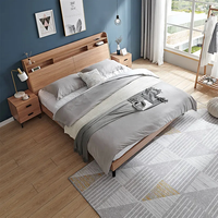 106302 Quanu mobilier de chambre design moderne cadre de lit en MDF cadre de lit double queen size nordique