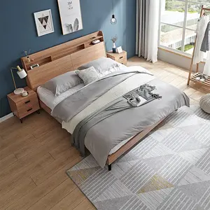 106302 Quanu bedroom furniture modern design mdf bed frame queen size double bed frame nordic