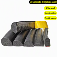 Tira de Sellado Adhesiva Semicircular Tipo D de EPDM, Tira Autoadhesiva Anticolisión para Juntas de Puertas y Ventanas