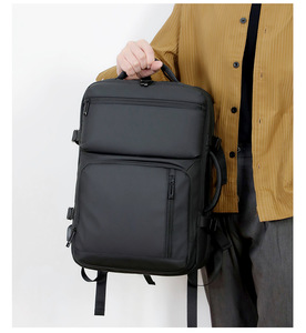 Sac à dos 17 pouces extensible en cuir Film Logo 30L sac d'ordinateur de voyage d'affaires complet étanche PU maille fermeture à glissière Polyester - Product Image 4