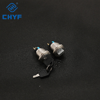 Commutateur sélecteur à clé 3 positions étanche en acier inoxydable et laiton 3A 120V 220V, interrupteur rotatif verrouillable pour panneau de voiture