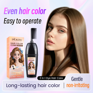 Tinte para el <span class=keywords><strong>Cabello</strong></span> Mokeru en Crema, Sin Amoníaco, a Base de Hierbas Naturales, Color Negro Marrón Oscuro Permanente para Todo Tipo de <span class=keywords><strong>Cabello</strong></span>, con Peine - Product Image 3