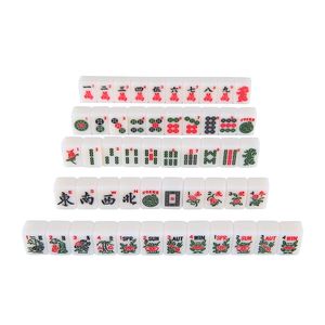 <span class=keywords><strong>Set</strong></span> di <span class=keywords><strong>Mahjong</strong></span> Americano 160 Tessere Premium Bianche con Supporto e Dadi, Tessere in Melamina Stile Occidentale Mini per Intrattenimento Domestico - Product Image 2