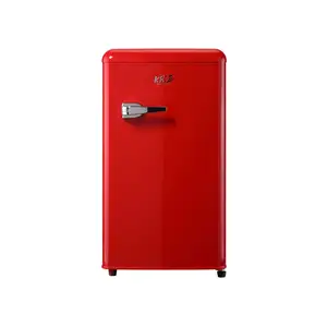 BC-76R good quality single door mini refrigerator colourful household compact retro fridge/refrigerator