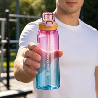 Bouteille d'eau amusante anti-fuite avec options de parfum et paille pour adultes, camping, école, gym, sport, bureau, cyclisme - Boisson directe