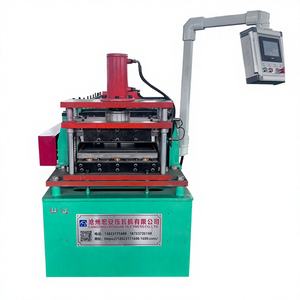 Machine automatique de formage de rouleaux pour panneaux d'étagères et rayonnages de stockage avec boîte de vitesses, pompe PLC et roulement - Product Image 1