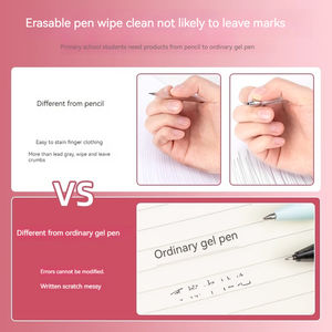 得力 A660 高品质蓝色2支装可擦中性笔，适合小学三年级学生，带可擦笔，3-5年级0.5黑色高品质 - Product Image 3