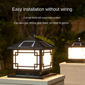 Solar-Driven LED Column Headlamp for Outdoor Garden for Villa Garden & Blessing Gate <b>Post</b> Lighting - Product Image 2