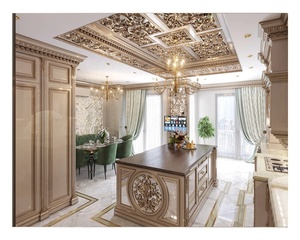 Kabinet dapur kayu padat kenari mewah Modern Amerika Set lengkap untuk dirakit dengan Pulau - Product Image 3