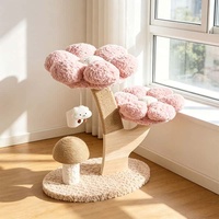 Arbre à chat multifonctionnel en forme de fleur et lit pour chat avec structure d'escalade et griffoirs durables et résistants aux rayures
