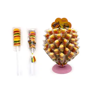 Super Viviga Hamburger Vorm Gummy Lollipop