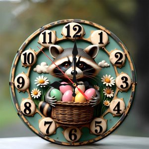 Round Wooden <b>Wall</b> <b>Clock</b> 25Cm Antique Wood Texture <b>Silent</b> Non Ticking Cafe Bar Hanging <b>Clock</b> - Product Image 1