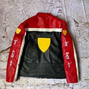 Giacca da Moto in <span class=keywords><strong>Pelle</strong></span> Traspirante Antivento con Ricami per <span class=keywords><strong>Uomo</strong></span>, per Corse Fuoristrada - Product Image 4