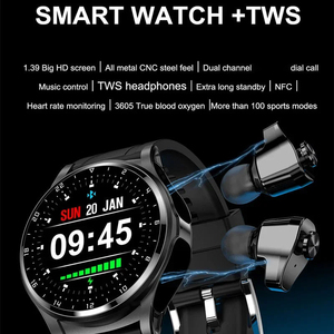 Reloj inteligente Eraysun con auriculares para hombres y mujeres 2 en 1 inalámbrico Tws auricular llamada tiempo ritmo cardíaco reloj inteligente de moda - Product Image 2