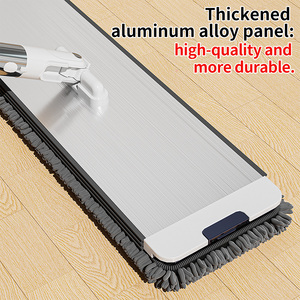 Stainless Steel Flat <strong>Floor</strong> <strong>Mop</strong> Bucket Wringer Set Hands-Free High Capacity Durable Chenille <strong>Mop</strong> 2 Mopheads for Home Office <strong>Floor</strong> - Product Image 4