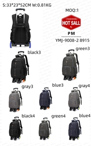 2023 nouveau chariot couleur unie sac <span class=keywords><strong>à</strong></span> dos école enfants sac d'école avec roues enfant cartables pour garçons - Product Image 2