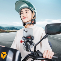 Support de téléphone portable anti-choc pour moto Support de téléphone portable pour vélo Angle de rotation à 360 degrés-Double verrouillage de sécurité réglable