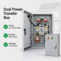 Tableau de transfert de puissance intelligent double alimentation 63A 2P 220V ATS avec fonction de réinitialisation automatique pour la maison