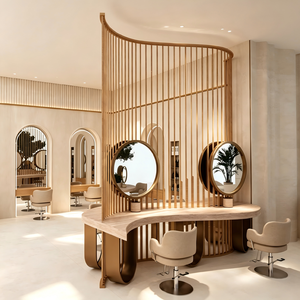 Diseño de Interiores Llave en Mano para Salón de Belleza Profesional, Mobiliario Personalizado, Divisiones Curvas, Estaciones de Estilismo con LED - Product Image 1