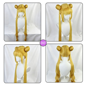 Peluca <span class=keywords><strong>de</strong></span> cosplay <span class=keywords><strong>de</strong></span> Sailor Moon <span class=keywords><strong>de</strong></span> 41 pulgadas resistente al calor, 180% <span class=keywords><strong>de</strong></span> densidad, para mujer, rubia, con moños gemelos, rizos <span class=keywords><strong>largos</strong></span> en espiral, <span class=keywords><strong>princesa</strong></span> <span class=keywords><strong>de</strong></span> anime - Product Image 4
