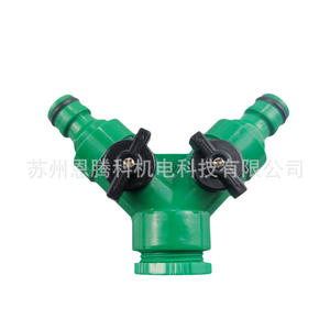 Robinet d'arrosage de jardin à trois voies, connecteur d'irrigation goutte à goutte en plastique 3/4 po - Product Image 5