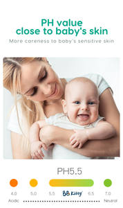 Lingettes pour le visage BB Kitty, hypoallergéniques, lingettes pour bébé Haisenpet, humides avec de l'eau pure pour les enfants et les bébés - Product Image 3