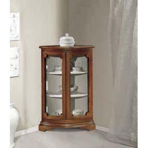 ANGOLOCON Vitrina de 2 puertas con parte trasera en Stoffa y 2 estantes Elegante vitrina de China - Product Image 1