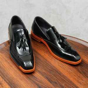 Zapatos Oxford de Cuero de Alta Gama para Hombre, Estilo Británico, de Tres Piezas, con Tacón Bajo y Punta Puntiaguda, Formales para Negocios - Product Image 4