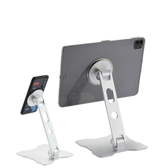 Universal Foldable Portable Aluminum Multi-Angle Adjustable Magnetic Phone Tablet Holder Stand for iPad