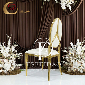 Modern Gold Metal Hotel Chair White <b>Cushion</b> Tapered Legs Solid <b>Back</b> Indoor Commercial Furniture - Product Image 5