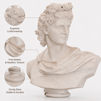 Statue de Buste Grec Classique Style Romain Sculpture en Fibre de Verre Aspect Marbre Décoration Intérieure Extérieure pour Jardin Villa Hôtel