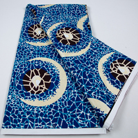 Nouveau Grand Wax 6 Yards Tissu Wax Doré Super Grand avec Motif Pailleté et Gaufré 100% Coton Hollandais Batik Tissus Africains Imprimés Wax