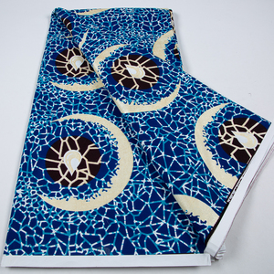 Nouveau Grand Wax 6 Yards Tissu Wax Doré Super Grand avec Motif Pailleté et Gaufré 100% Coton Hollandais Batik Tissus Africains Imprimés Wax - Product Image 2