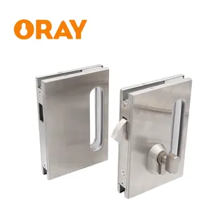 Glass Door Hardware Fitting Double Side Glass Clamp Lock For 10-12mm Thickness Glass Door Lock