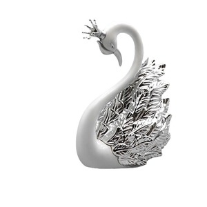 Swan <b>Cake</b> Ornaments Metal Wedding <b>Decoration</b> Reusable Round Shape - Product Image 5