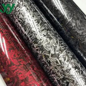 High Glossy PET Green Forged Carbon Fiber Vinyl Wrap Film Adhesive Motorcycle Scooter Car Decal Wrapping