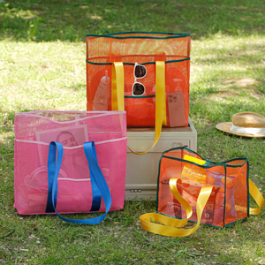 <span class=keywords><strong>Mesh</strong></span> Strandtas Grote Draagtas Voor Familiespeelgoed Vakantiebenodigdheden - Product Image 6