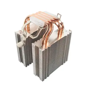 OEM personalizado portátil PC PCB chip procesador aluminio pila aleta disipador de calor 4 tubo de calor de cobre para AMD Intel radiador enfriador universal