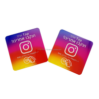 Carte intelligente NFC en acrylique étanche 13,56 MHz Ntag213 90 mm avec code QR, support tactile mobile pour réseaux sociaux, paiement hôtelier