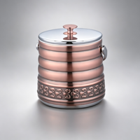Qahwa Optimized Covered Ice Bucket Combo Metal Shell SS Inner untuk Penyajian Kopi Arab di Masjid, Festival, dan Pengadaan Grosir