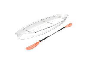 Kayak de pêche <span class=keywords><strong>transparent</strong></span> à coque robuste en PC, 2 places, avec pagaies et barre d'équilibrage - Product Image 3
