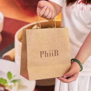 Sacs en papier kraft personnalisés, écologiques, biodégradables, pour la livraison de nourriture rapide à emporter, emballages pour restaurants, sacs à emporter - Product Image 6