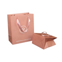 NW21 Sac en papier bon marché de petite taille Sacs en papier à provisions d'impression noire de ruban de luxe pour sac en papier kraft blanc