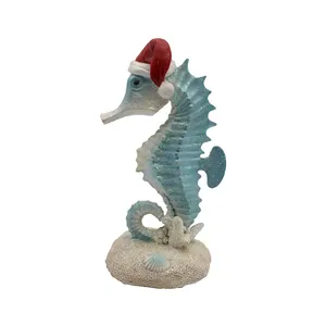 Glitter Seahorse Hanging Christmas Ornament