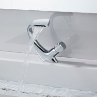 Grifo de Lavabo de Baño Moderno de Latón Ennegrecido con una Sola Manija, Montado en la Cubierta, con Cartucho de Cerámica