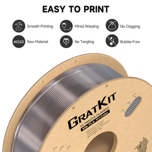 Gratkit ba màu lụa PLA Filament vàng + Đồng + bạc 1.75mm Chân không túi nhựa 1kg 3D in ấn Filament 220C vòi phun Temp - Product Image 2